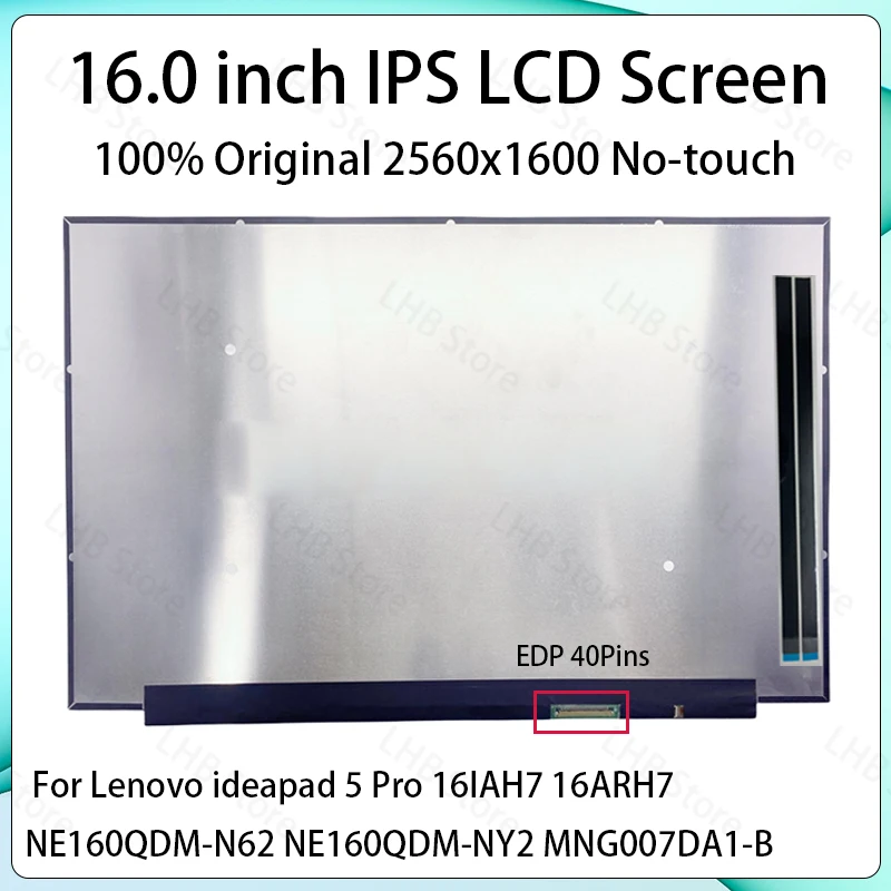 16 Inch LCD Screen NE160QDM-N62 NE160QDM-NY2 MNG007DA1-B MNG007DA1-J For Lenovo IdeaPad 5 Pro 16IAH7 16ARH7 Display Matrix