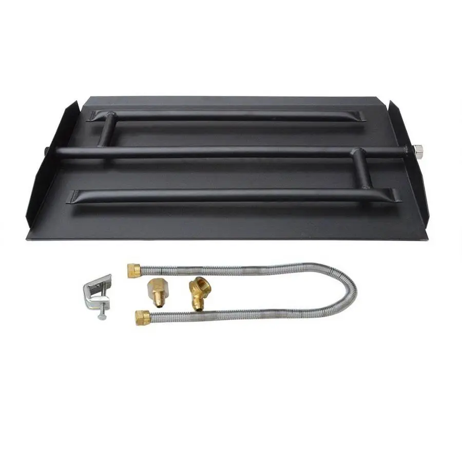 

22.5 Natural Gas Powder Coated Steel Fireplace Triple Flame Pan Burner Kit
