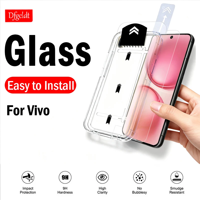 

1-2Piece Dust-free Auto Installation Screen Protector for Vivo X200 FE X200S X100S X70 X60 X300 X200 Pro mini HD Tempered Glass