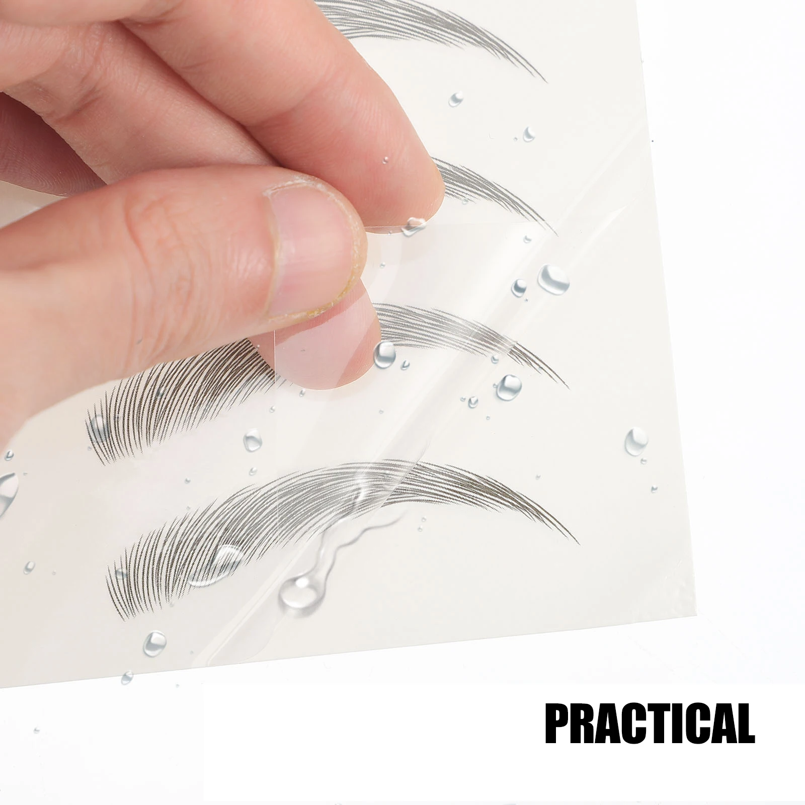 

12 Pcs Eyebrow Stickers Natural Like False Imitation Eyebrow Sticker Brows Soy Ink Tool Safe Makeup Sparse Eyebrows