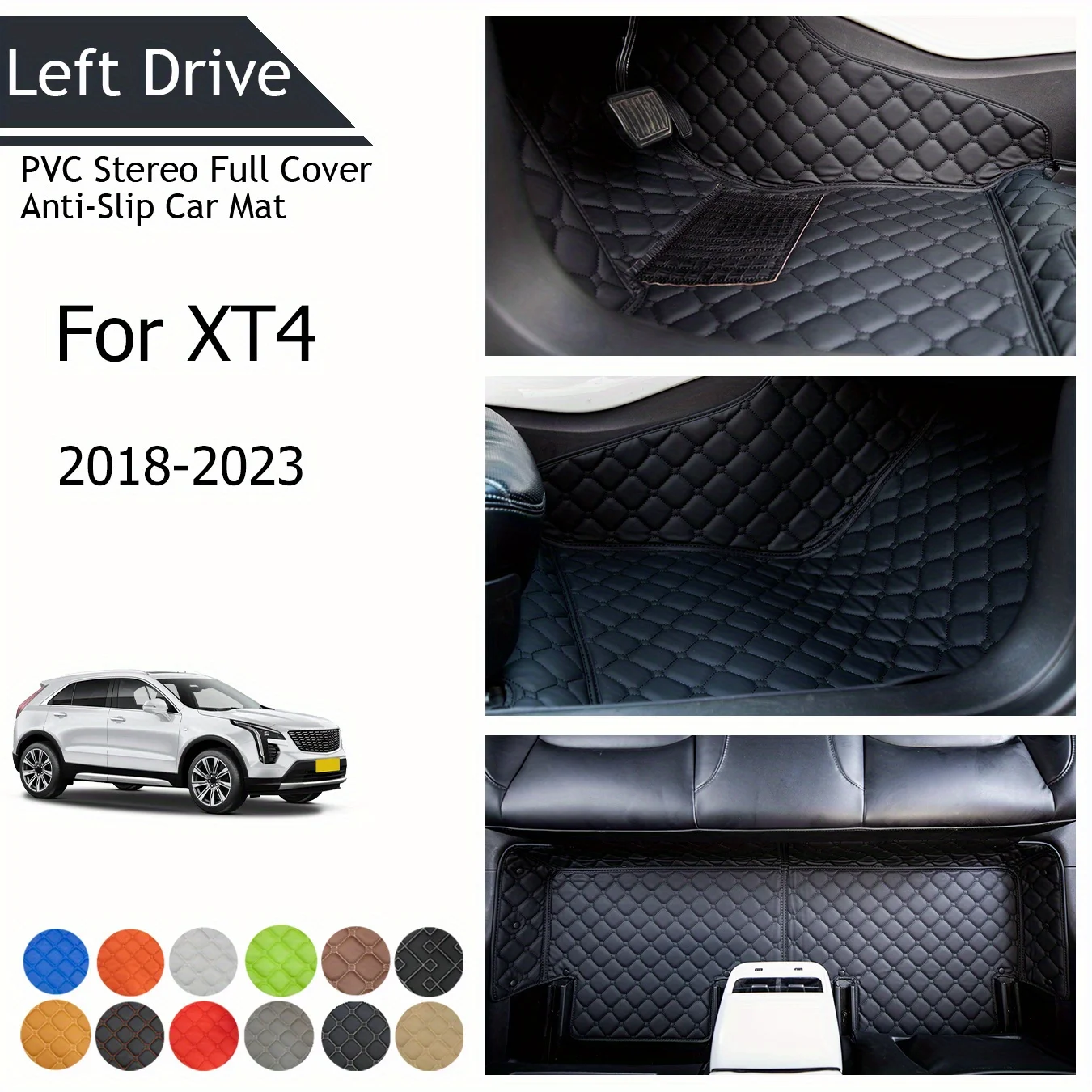 

TEGART 【LHD】For Cadillac For XT4 2018-2023 Three Layer PVC Stereo Full Cover Anti-Slip Car Mat Car Floor Mats Car Accessories