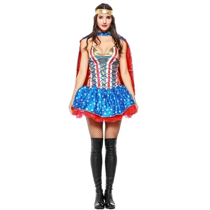 مثير الكبار روما Supergirl زي هالوين الدجاجة حزب سوبر المرأة تأثيري فستان بتصميم حالم