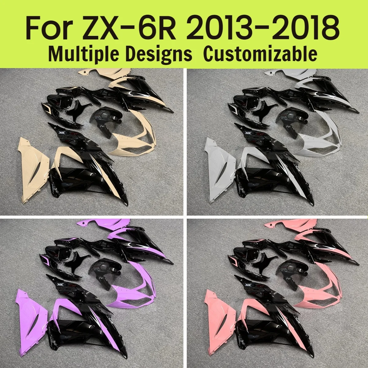 

Customizable Fairings for Kawasaki ZX6R 2013-2018 Tail Cover Motorcycle Bodywork Fairing Kit ABS ZX 6R 13-18