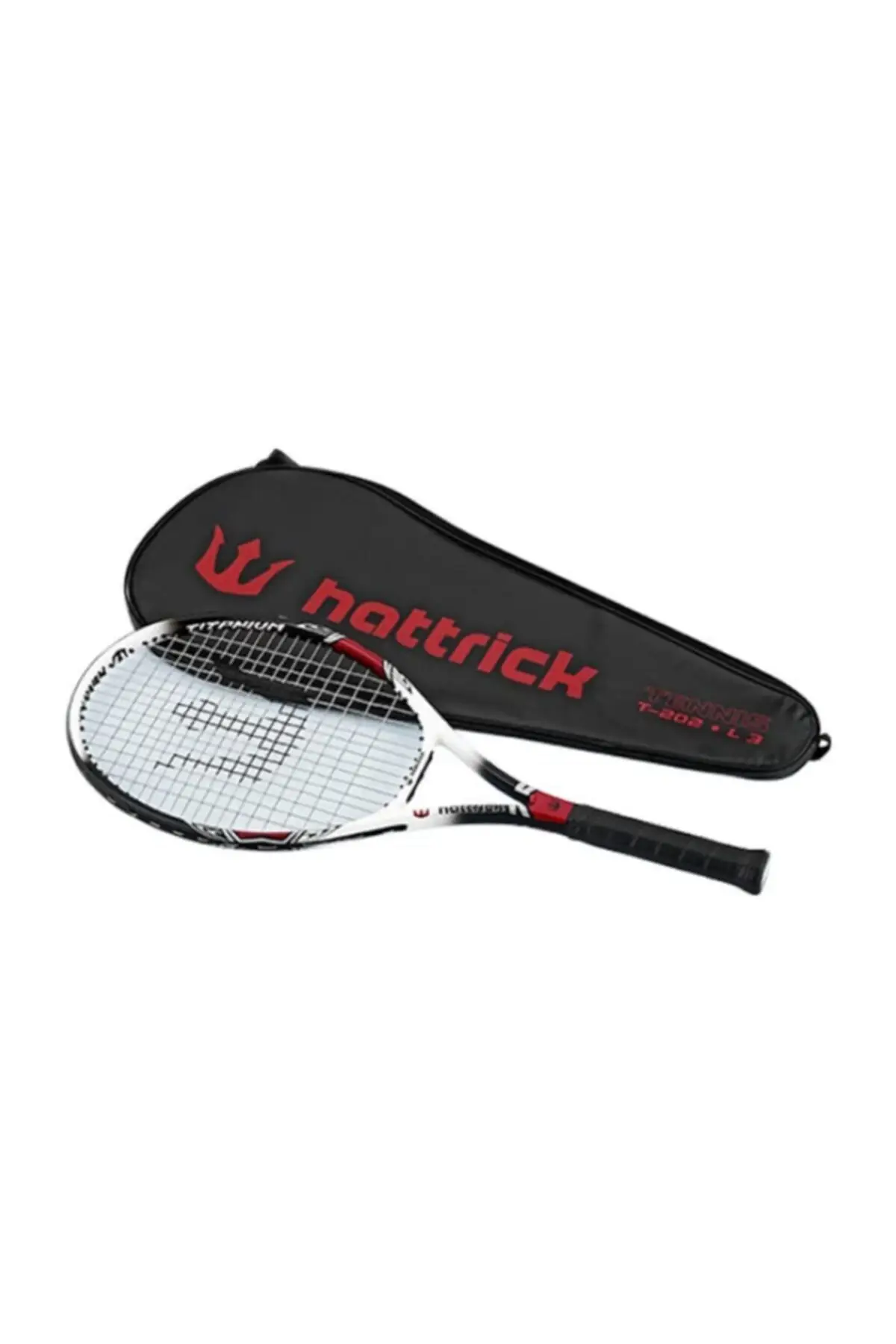 T202 Tennis Racket L2 Grip Burgundy-black Medium level Sports Material for Adults and Children