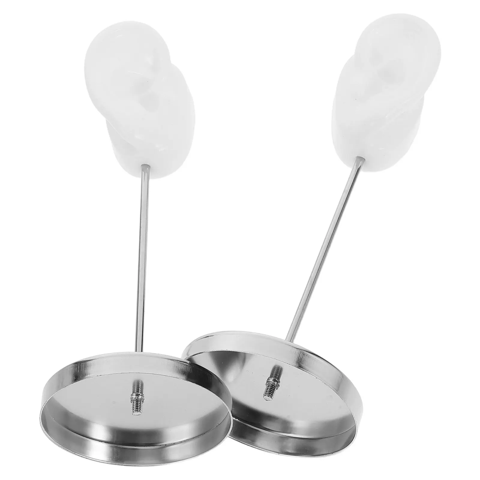 

1Pair Ear Shaped Earring Display Stand Holder Silicone Jewelry Display Rack Metal Base Stable Earring Organizer for Shop Counter