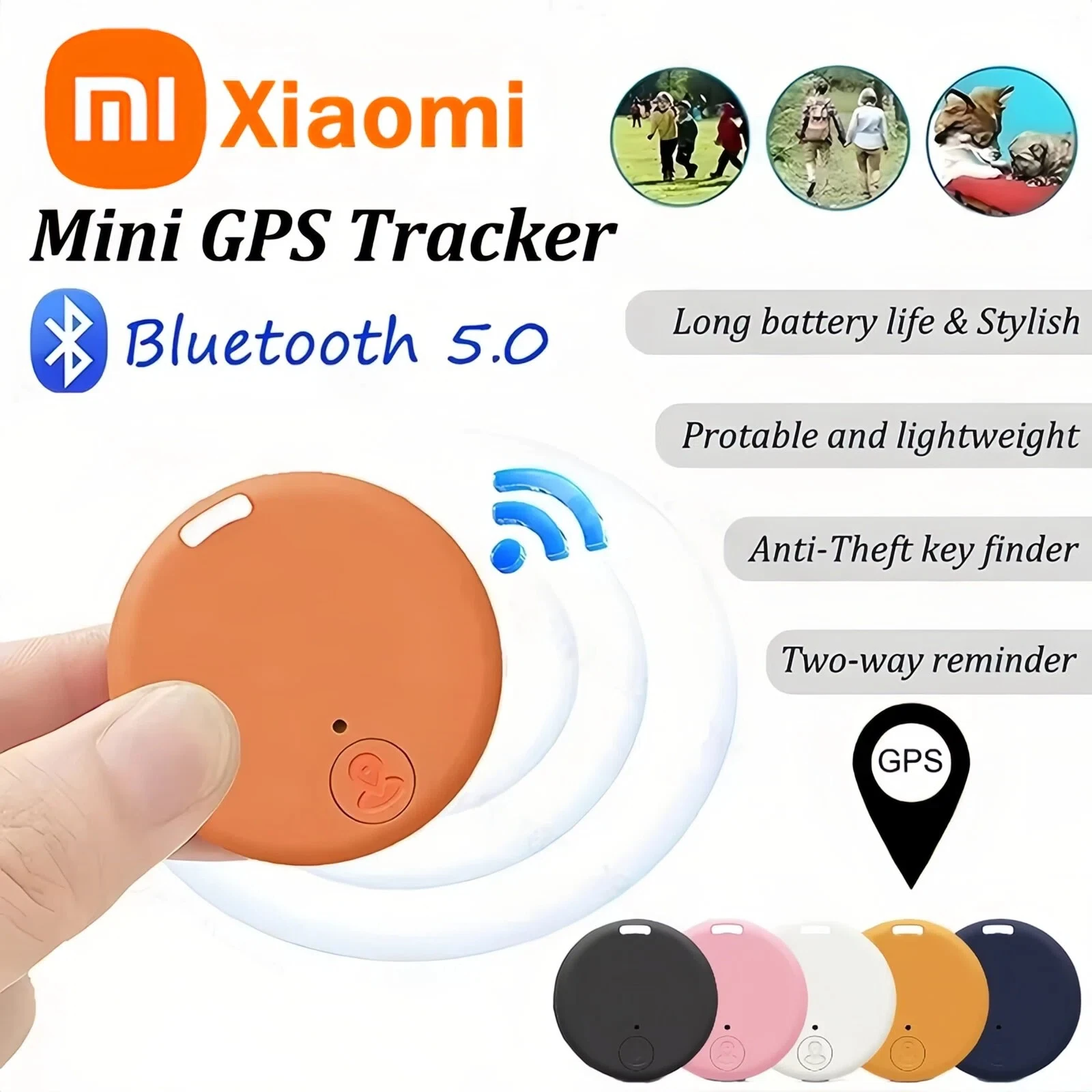 

GPS-трекер Xiaomi с Bluetooth 5.0, устройство для предотвращения потерь, для отслеживания домашних животных, детей, сумок, кошельков, умный локатор, аксессуар для IOS и Android