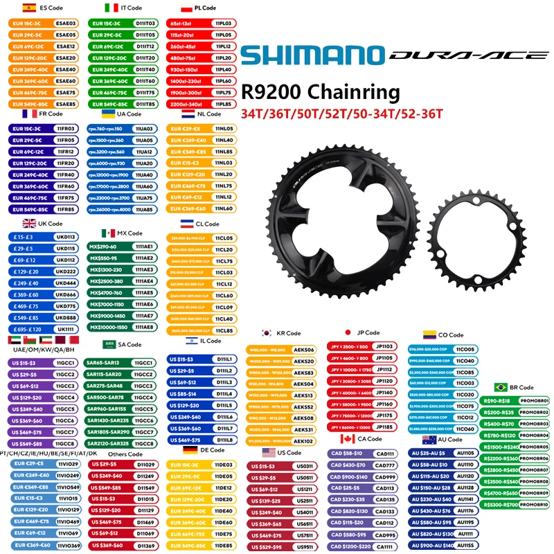 yZ[zShimano-[hoCN`F[zC[,DURA-ACE r9200,FC-R9200-P, 34t,36t,50t,52t,50-34t,52-36t,IWi