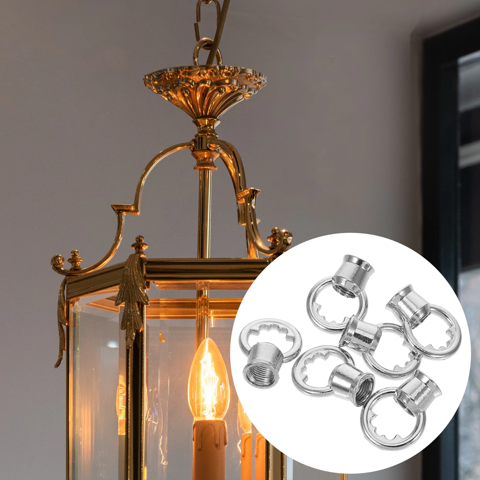 

6pcs M10 Vintage Metal Hanging Chain Link Ring Closed Loop Eye Nuts For Pendant Lamp Chandelier Ceiling Rose Holder Lifting Eye