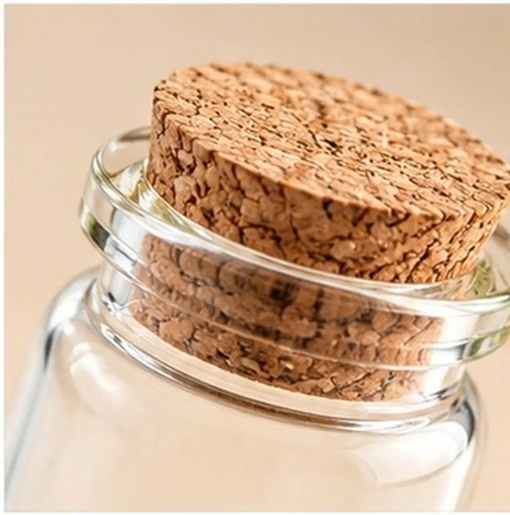25Pcs Glass Bottles Mini Wish Jars Transparent Cork Bottles 3x5cm Message Potpourri Storage Tea Packaging Decoration