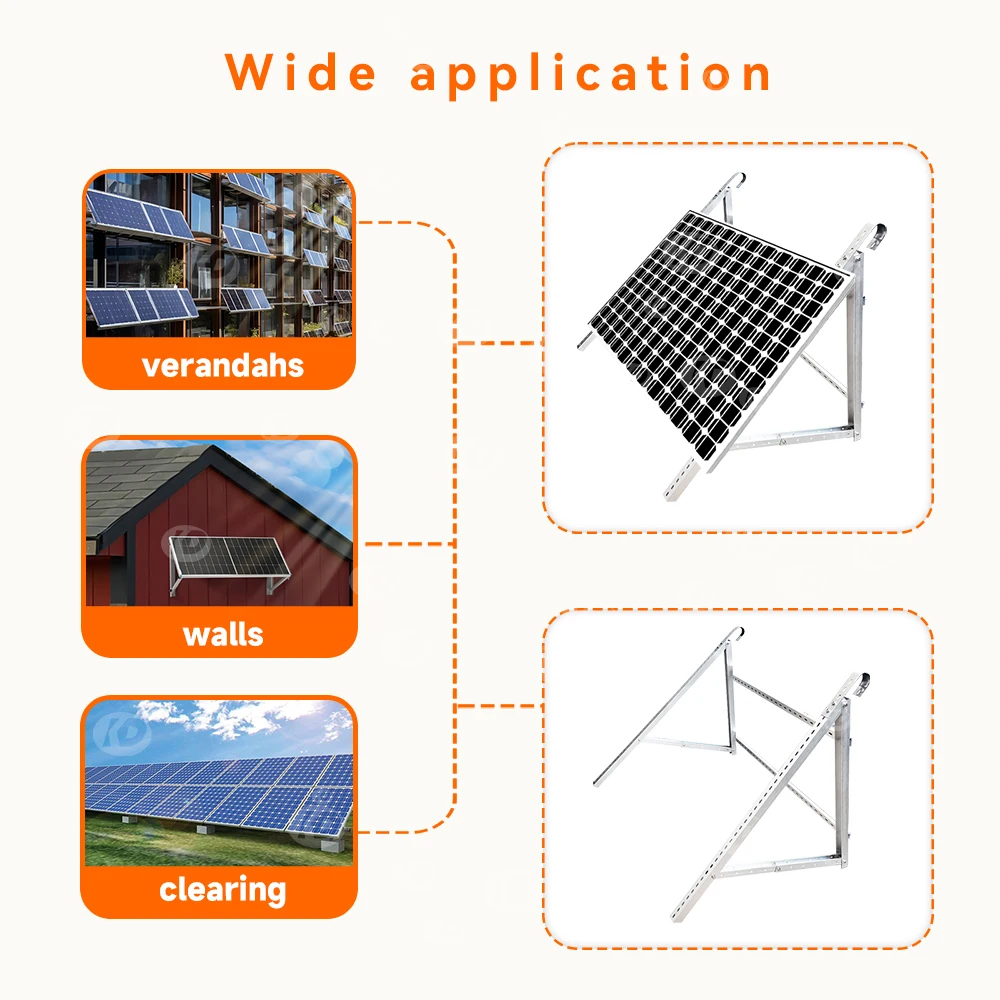 Balcony Mounted Solar Bracket Adjustable Triangle Solar Bracket Roof Ballast Solar Bracket For Balcony Energy Storage System