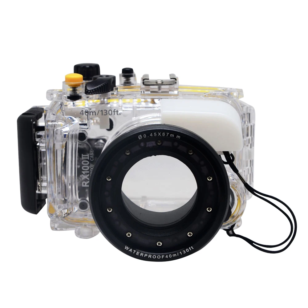 Mcoplus RX100II 40M/130ft Underwater Waterproof Housing Diving Case for Sony DSC-RX100 Mark II RX100II RX100 II Camera