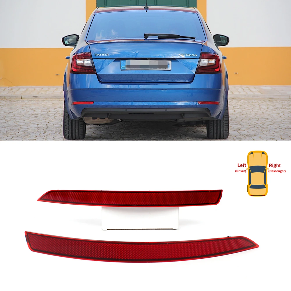 Dla Skoda Octavia Sedan Combi 2018 2019 2020 2021 Stylizacja samochodu Odbłyśnik tylnego zderzaka Ostrzegawcze światło hamowania Światło stopu