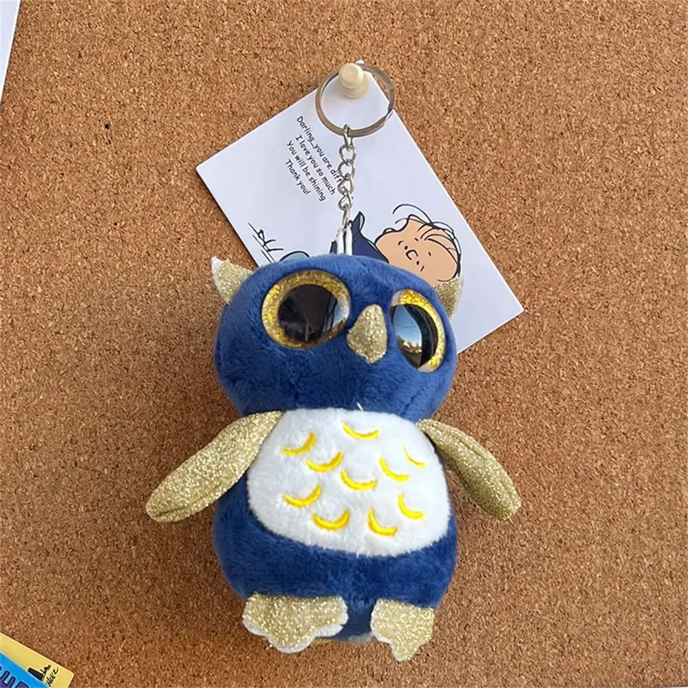 Car Keys Stuffed Animal Owl Keychain Plush Toys Big Eye Plush Owl Keyring Cute Cartoon Owl Pendants Doll Handbag