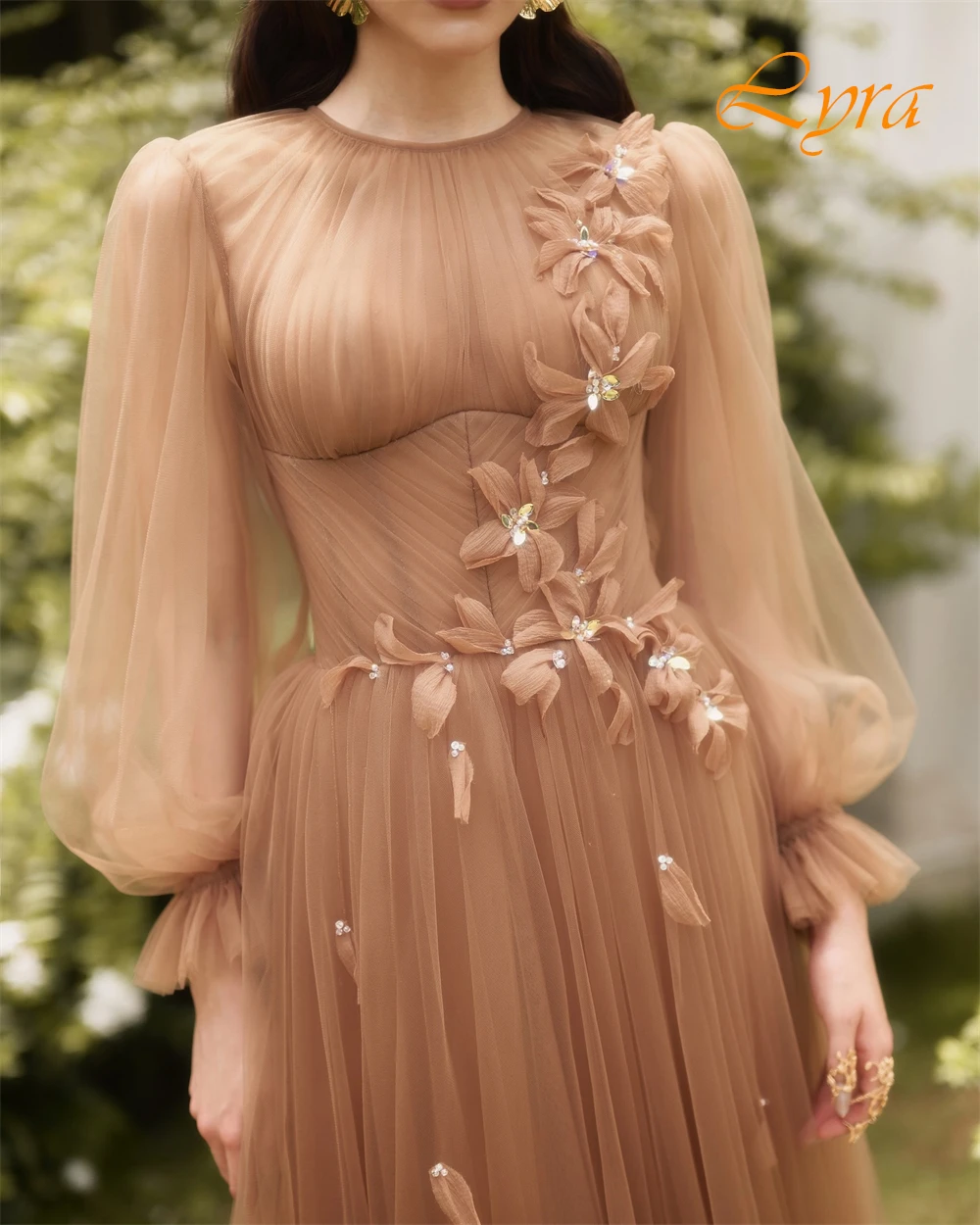 فستان سهرة أنيق مخصص من الأورجانزا على شكل حرف a ورقبة دائرية، فساتين رائعة للحفلات الراقصة من الكريستال الفاخر للمناسبات الخاصة