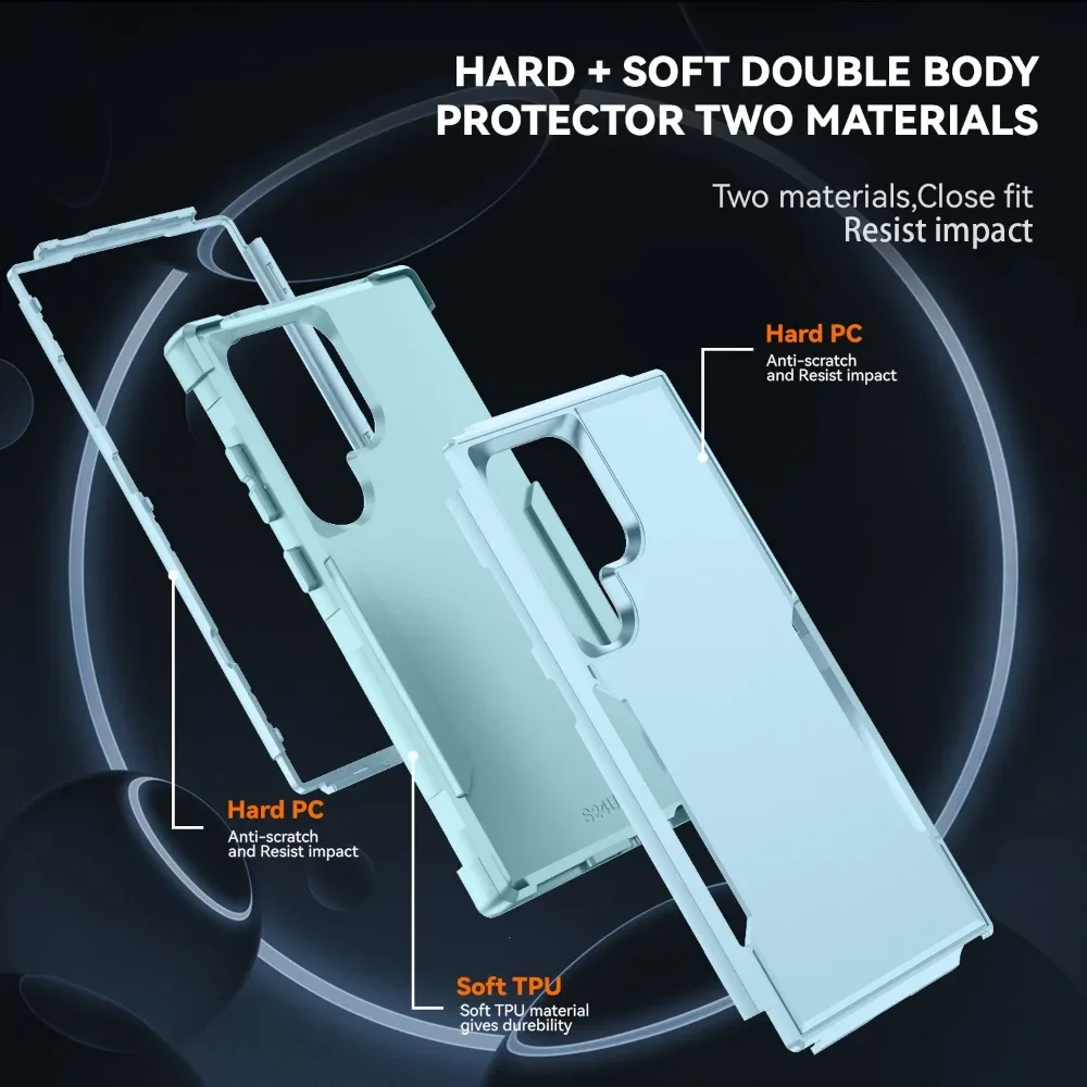 Shockproof Heavy Duty Armor Protective Phone Case for Samsung Galaxy S24 Ultra S23 S22 Plus S21 A54 A53 A52 A33 A32 A14 A13 A12