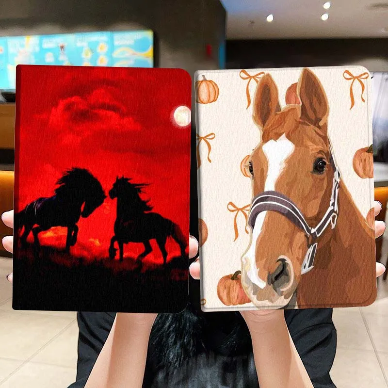 

Red Sunset Two Horses Gift Tablet Case For Lenovo Xiaoxin Legion Pad Tab Pro GT Y700 Gen4 2 11 P11 M10 K10 3rd Plus Gen