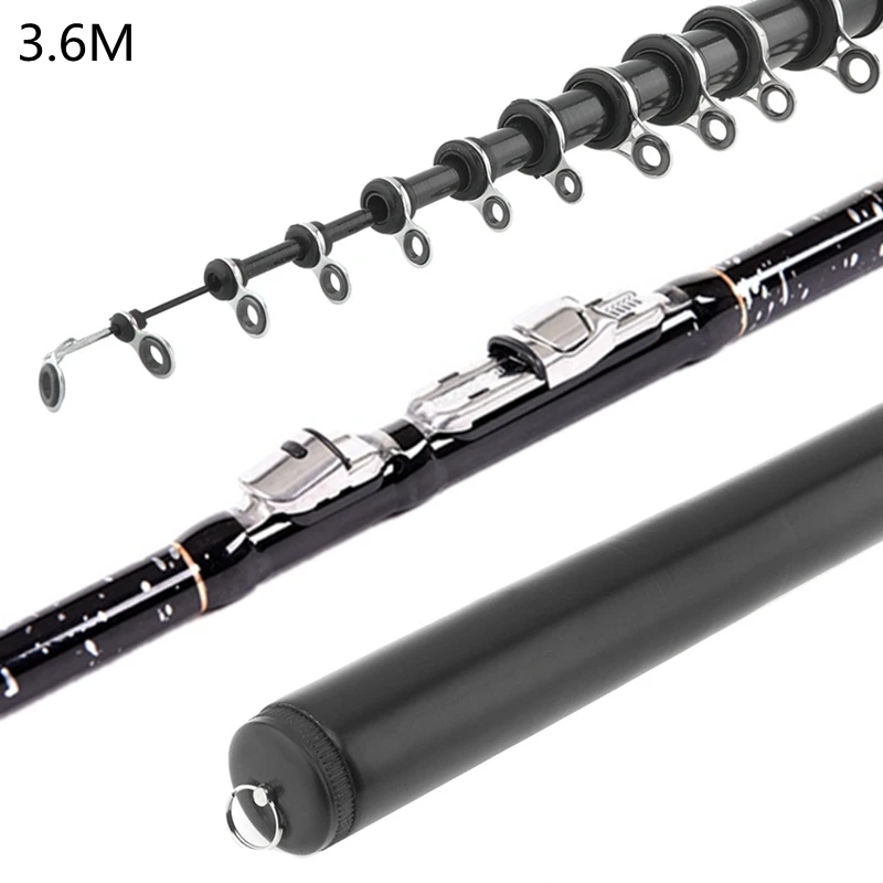 

3.6m Fishing Rod Telescopic Rock Carp Fishing Rod 11 Section Ultra Short Carbon Fiber Surf Spinning Pole Stainless Steel Wheel