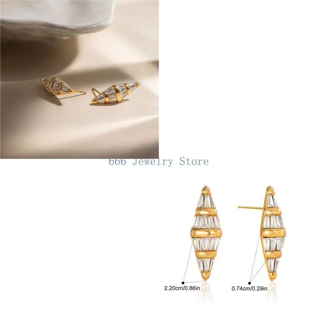 

F2TD Unique Rhomboid Pendant Earrings Fashion Ear Jewelry Stainless Steel Texture