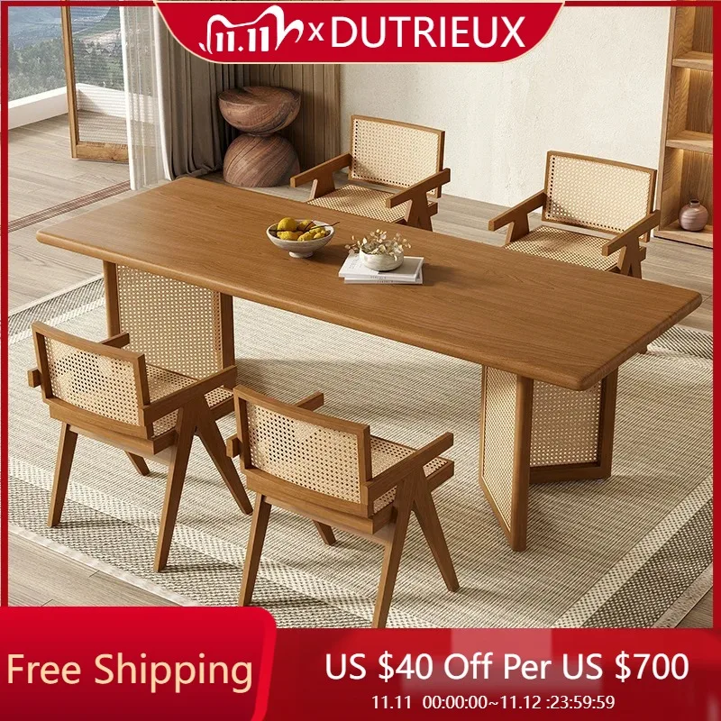 

Decoration Organizer Table Study Floor Wooden Office Salon Restaurant Table Nordic Rectangular Mesas De Comedor Hotel Furniture