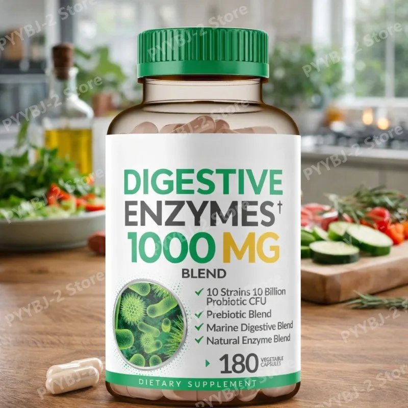 

Капсулы с растительной смесью пищеварительных ферментов, содержащие различные пробиотики и пребиотики, ежедневная добавка для здоровья, 180 капсул в упаковке