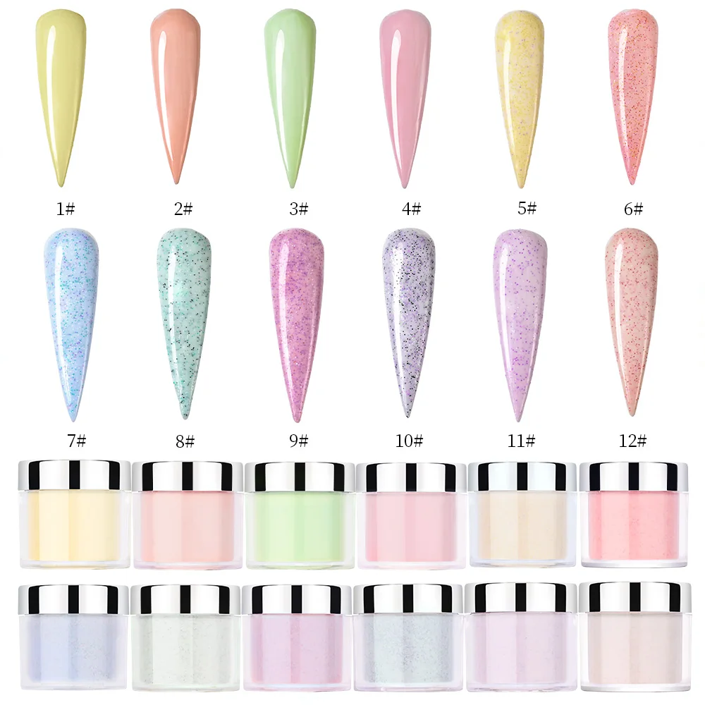 1 オンスキャンディーライトカラーアクリルネイルパウダープロフェッショナルネイルアートエクステンションアクリルパウダー浸漬/彫刻 3 In1 マニキュアパウダー