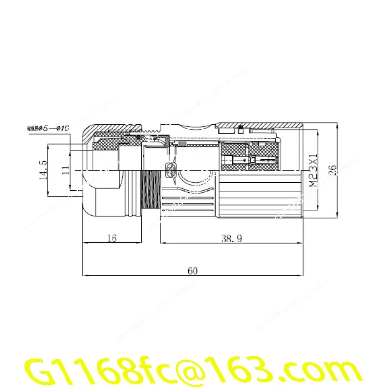 Heavy Aviation Plug M23-6 Core 7-9-12-17-19 Core Encoder M623 Signal Direct Female Plug