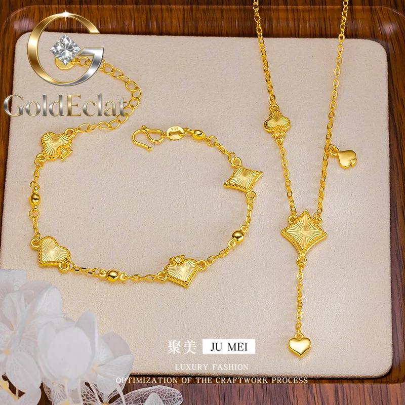 

Браслет GoldEclat Luxury из чистого золота 9999 пробы (24K) с игральными картами, подарок на день рождения для девушки, женский браслет