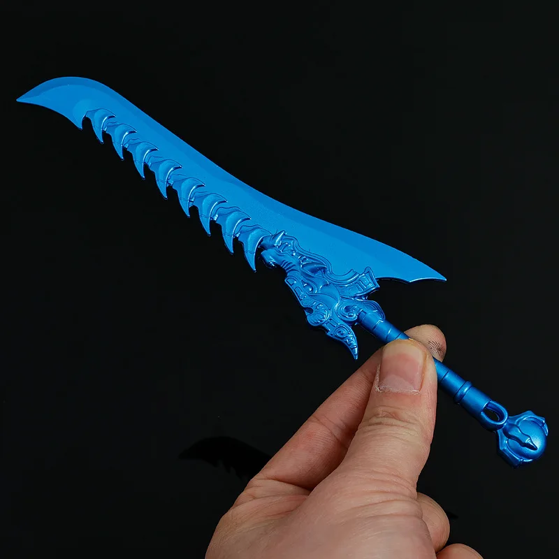 22 CM Ne Zha 2 Chinese Anime Randapparatuur Ao Guang Wapen Draak Tanden Mes Volledig Metalen Ambachtelijke Model Collectible Ornament jongen Speelgoed
