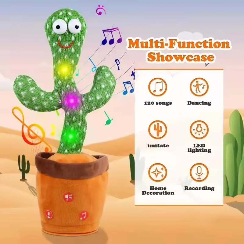 Nuevos juguetes interactivos de Cactus bailando para niños, bebés, niños y niñas, diversión, canto, grabación imitada, Cactus repetido, regalos para bebés