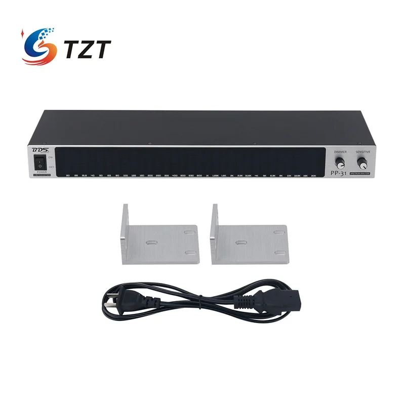 

TZT BDS PP-31 Digital Audio Spectrum Analyzer Display 1U Music Spectrum VU Meter 31 Segments (Silvery Panel + White/Blue LED)