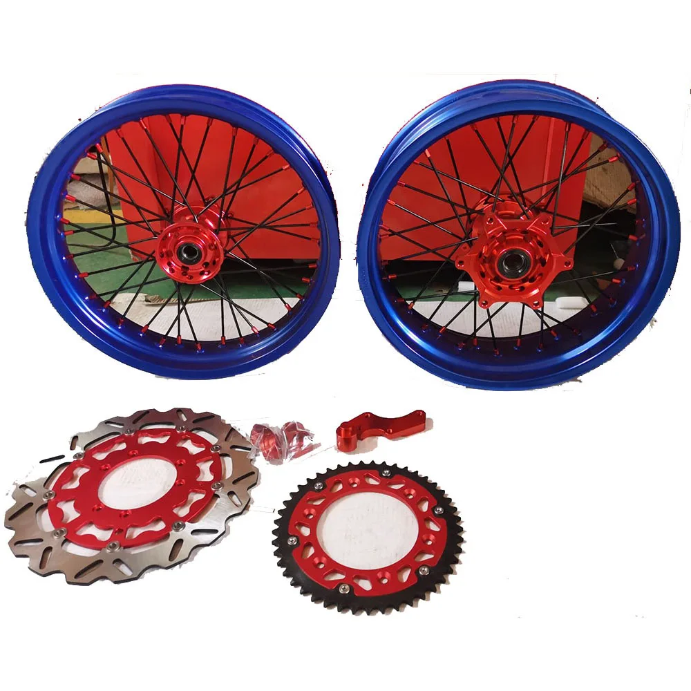 Hot Style Fit YZ/YZF 250/.450 2014-2024 16/17 Inch Wheels Set Motorcycle Supermoto Dirt Bike Wheels