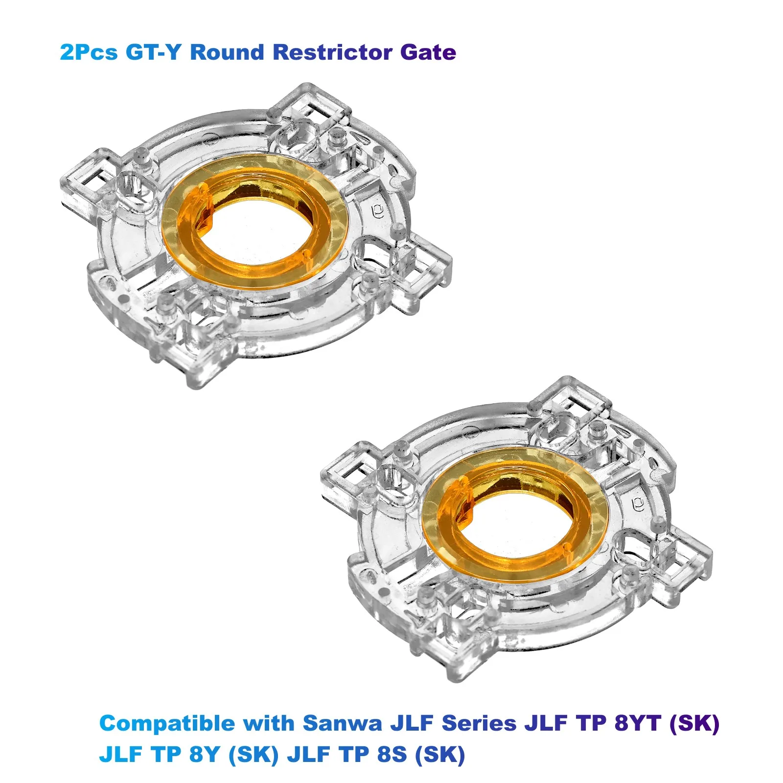 2Pcs GT-Y Round Restrictor Gate Replacement Compatible with Sanwa JLF Series JLF TP 8YT (SK) JLF TP 8Y (SK) JLF TP 8S (SK)