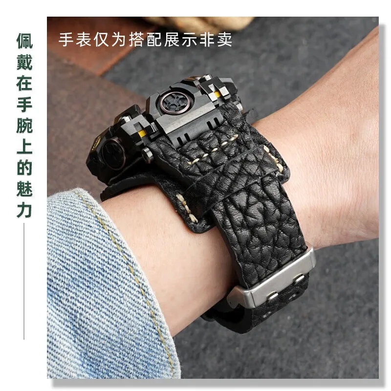 حزام جلدي بديل لـ Casio G-SHOCK Mudmaster GWG-B1000 5713 |   تعديل تصميم صينية |   خمر نمط بيسون الجلد ووتش