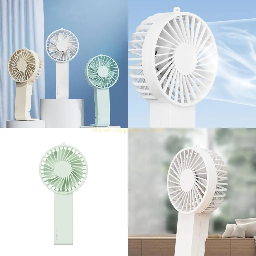 

D0AB Складной ручной вентилятор Открытый мини-настольный офисный вентилятор Пластиковый материал для детей