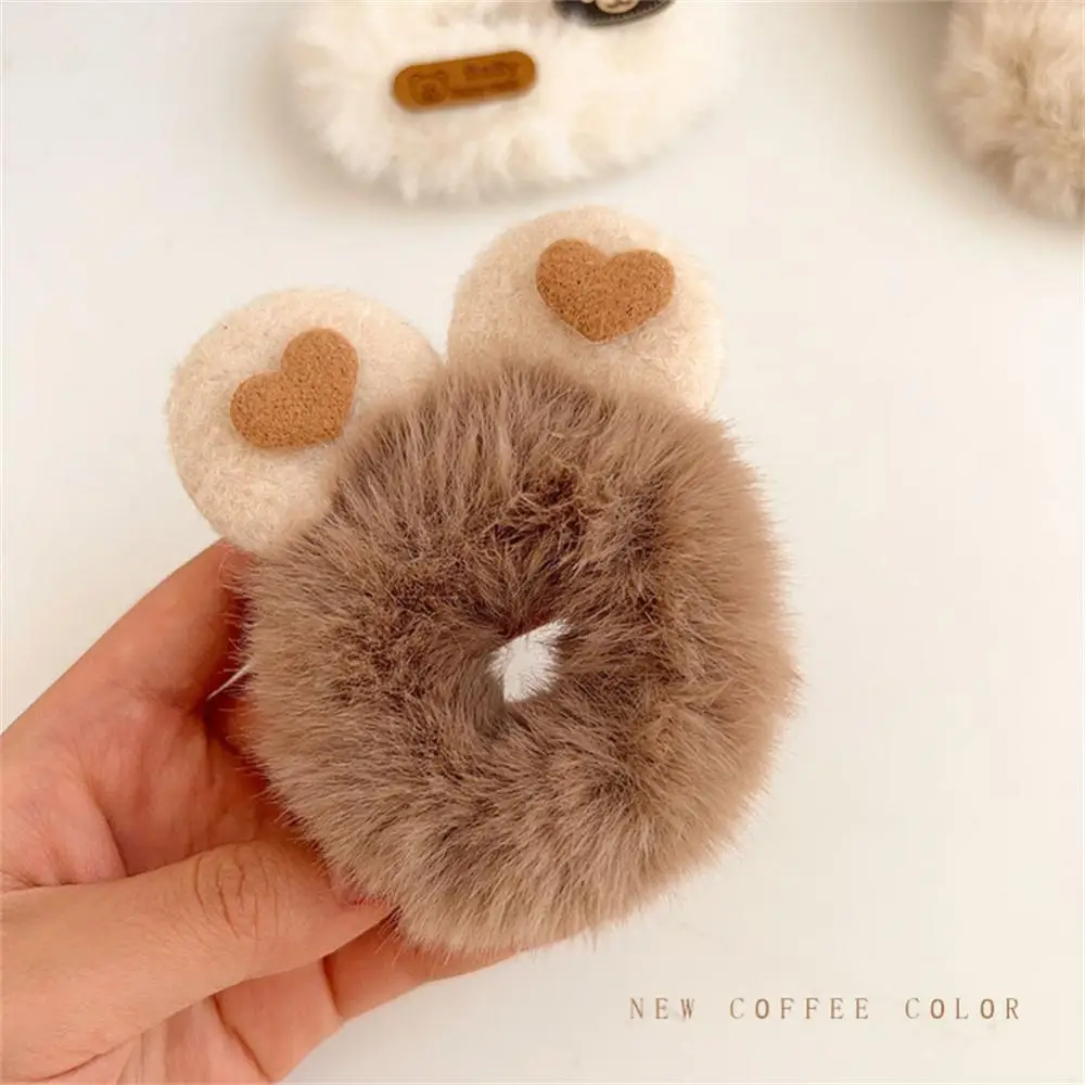 1PC Hair Rope Winter Warm Soft Hair Scrunchies For Women Girls Cute Cartoon Panda Cat Rabbit Plush Elastic Hair Bands Headwear