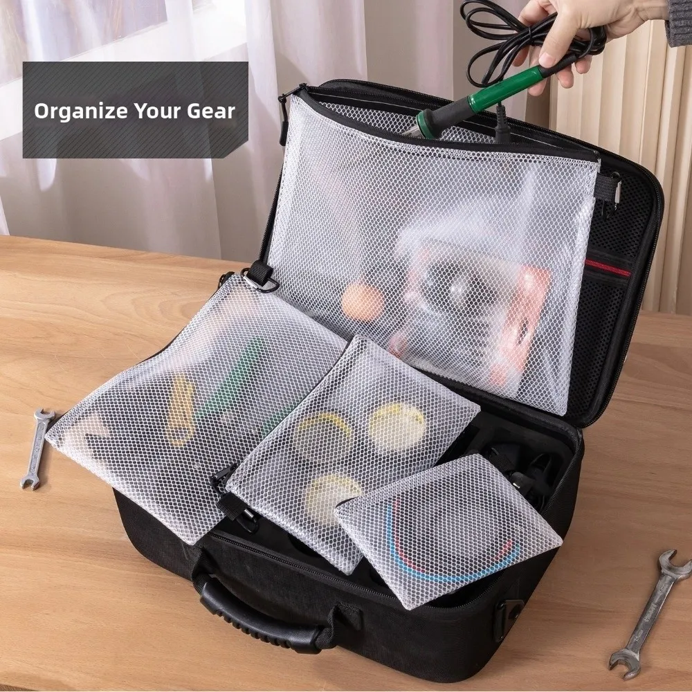 Portable Multi-Purpose Mesh Storage Bag Visible/Transparent Waterproof Mesh Pouch Multi Sizes Durable Zipper Pouch For Travel