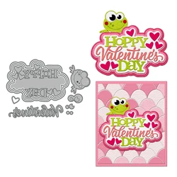 MangoCraft Happy Valentine's Day Cutting Dies Hearts Frog DIY Scrapbooking Supplies Metal Dies Knife Mold For Card Albums Decor