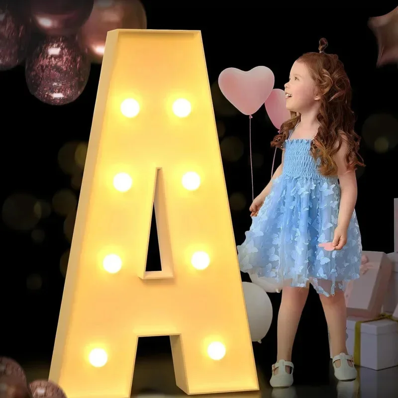 

120CM Giant Led Light Letter for Birthday Party 1st Anniversary Wedding Decor giant led letter for event DIY Balloon Filling Box