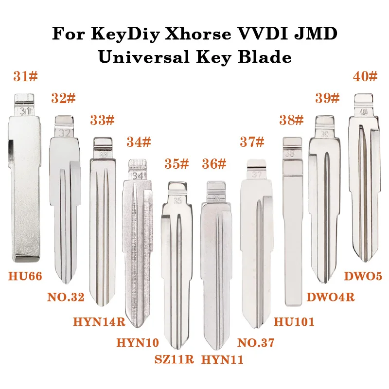 31-40# Universal Uncut Remote Flip Car Key Blank Blade For KeyDiy KD Xhorse VVDI JMD For VW Skoda Hyundai Kia Suzuki Ford Buick