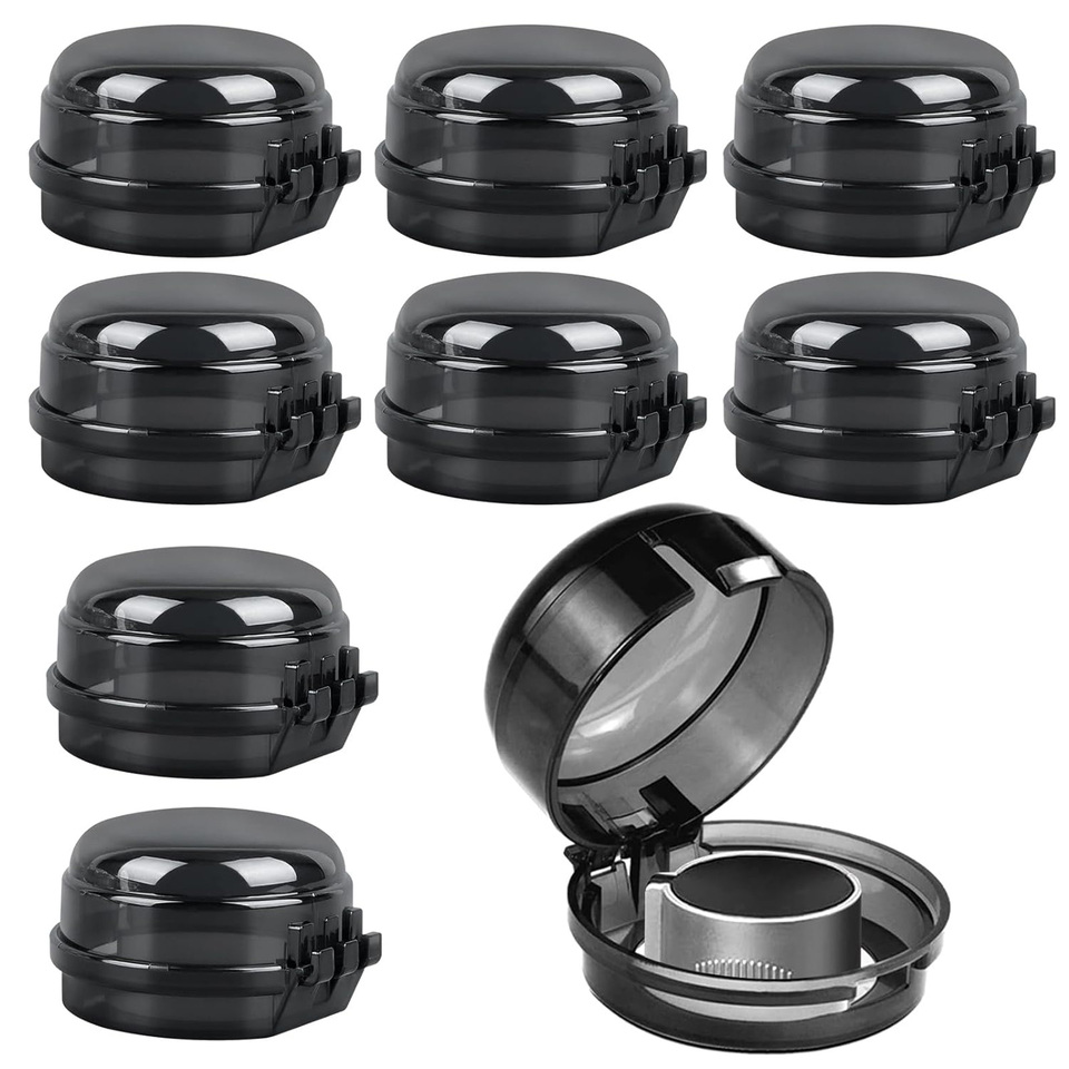  4/8pcs Stove Knob Covers Child Proof Switch Covers Black Transparent Color Prevent Kids Pets Turning on Stoves Universal Size 