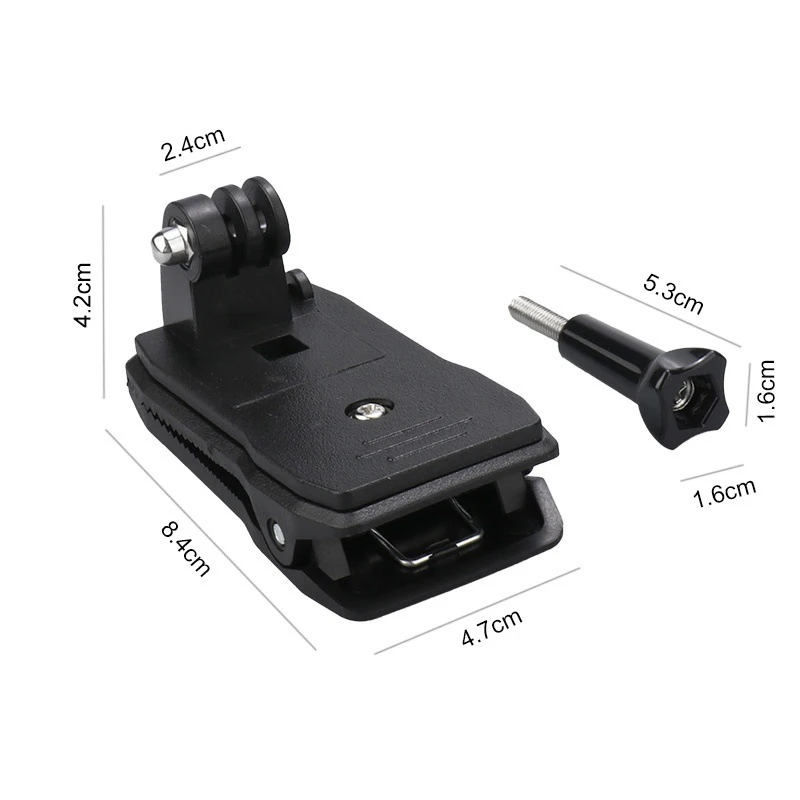 Hat, Belt & Backpack Camera Clamp Mount - 360° Rotation - Suited for Hero 13 12 10 9 8 7 & Insta360 X3X4 SJCAM