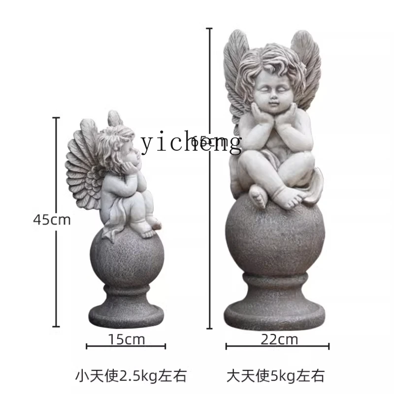 ZK outdoor sculpture cute garden layout garden decoration angel ornament character courtyard European fairy garden