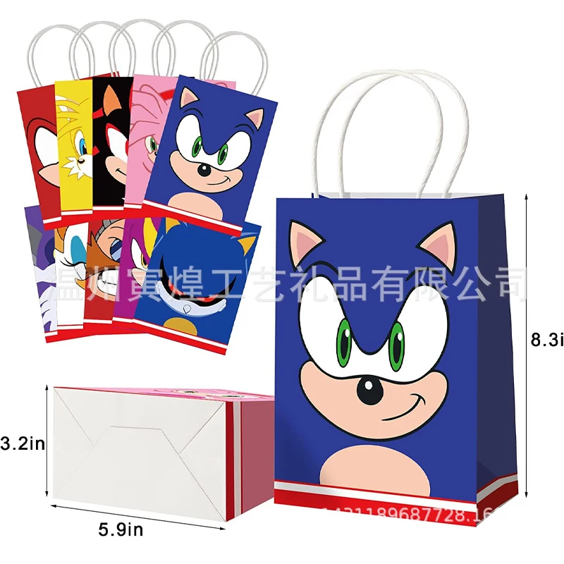 

Sonics Candy Gift Bags Cute Cartoon Anime Shopping Bag Festival Party Decorations Milk Tea Coffee Packaging Pouch Storage Bag