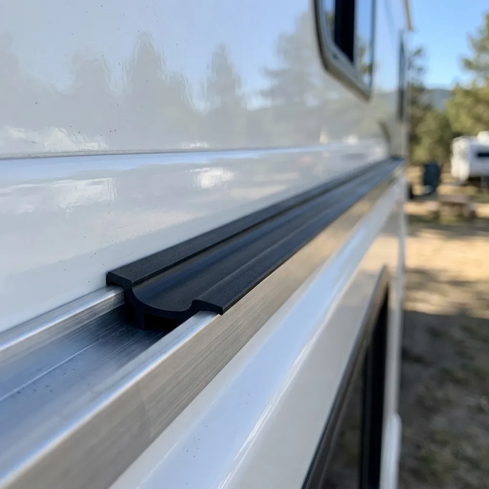 TPE Trim Seal Strip 30.5m Cuttable Dustproof Weatherstrip for RV and For Camper Slot-Type Water Diversion Seal