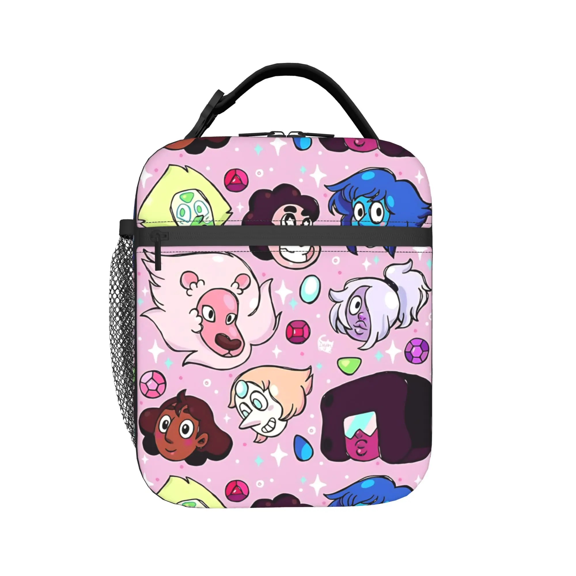 Lunch Bag Crystal Gems Steven Universe  School Lunch Box For Women  Retro Convenient Graphic Thermal Lunch Bags