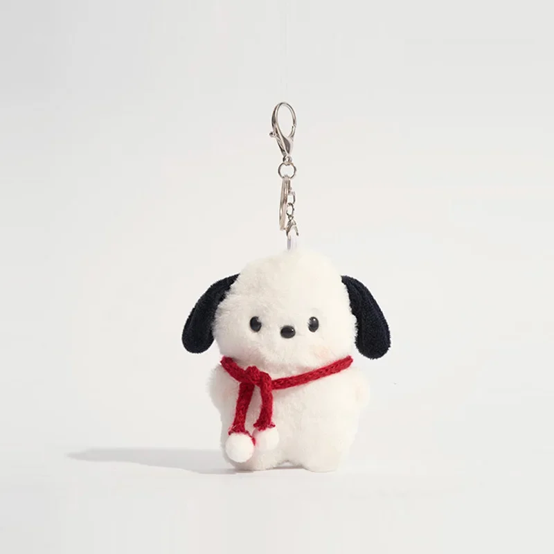 Sanrio llavero de muñeca de peluche de dibujos animados periféricos, llavero colgante de Anime Kawaii Pochacco, lindo juguete para niños, regalos de cumpleaños para niñas