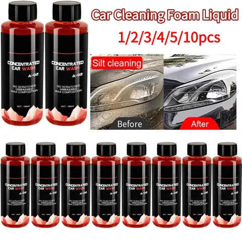 100ml Car Cleaning Foam Large Capacity High Concentration Super Foam Car Wash Liquid Auto Washing Shampoo Foam 1/2/3/4/5/10pcs