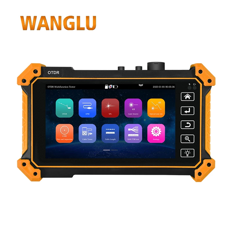 WANGLU 5.55 inch screen OTDR fiber tester/OPM/VFL/LS/RJ45 TDR/UTP Cable tester in one optical fiber tester