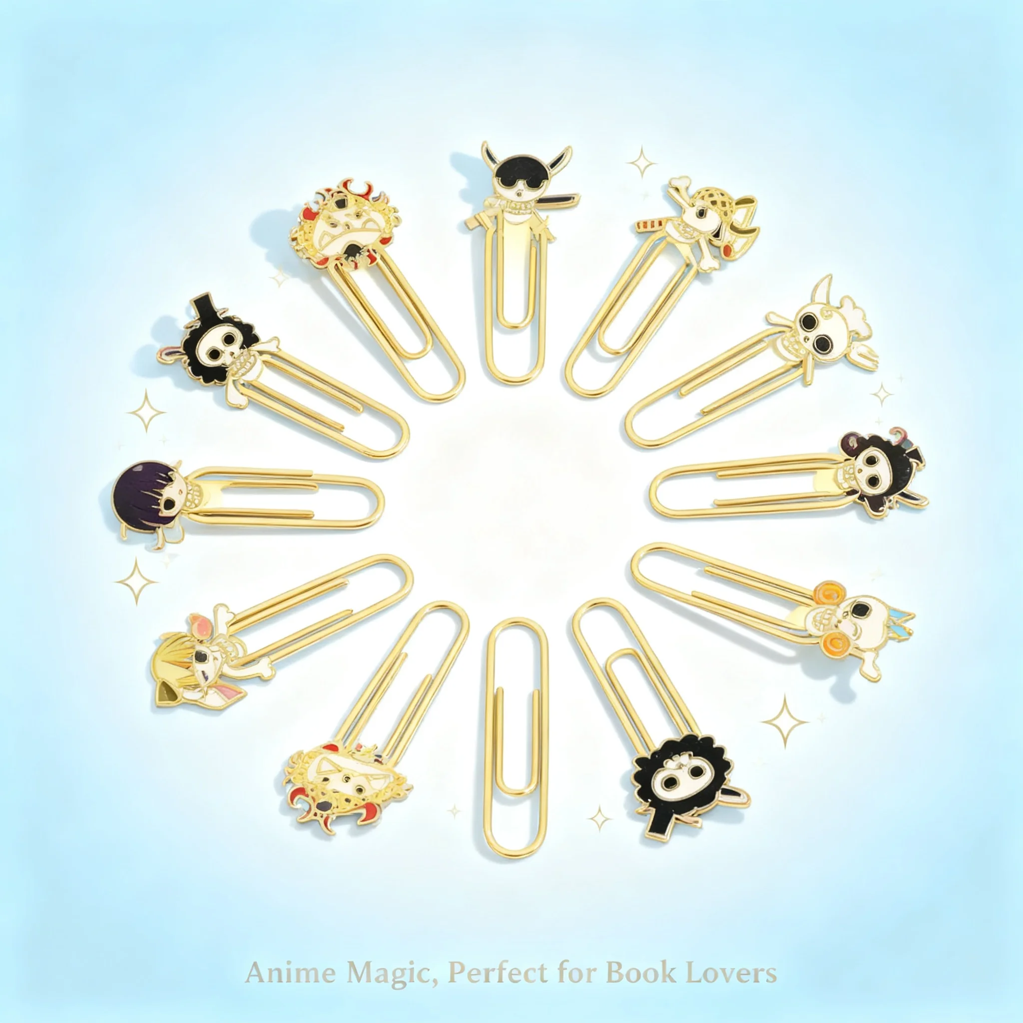 OnePiece Anime Skeleton Bookmark Cartoon Charms Oil Drop Manga Page Marker Gift Nautical Crew
