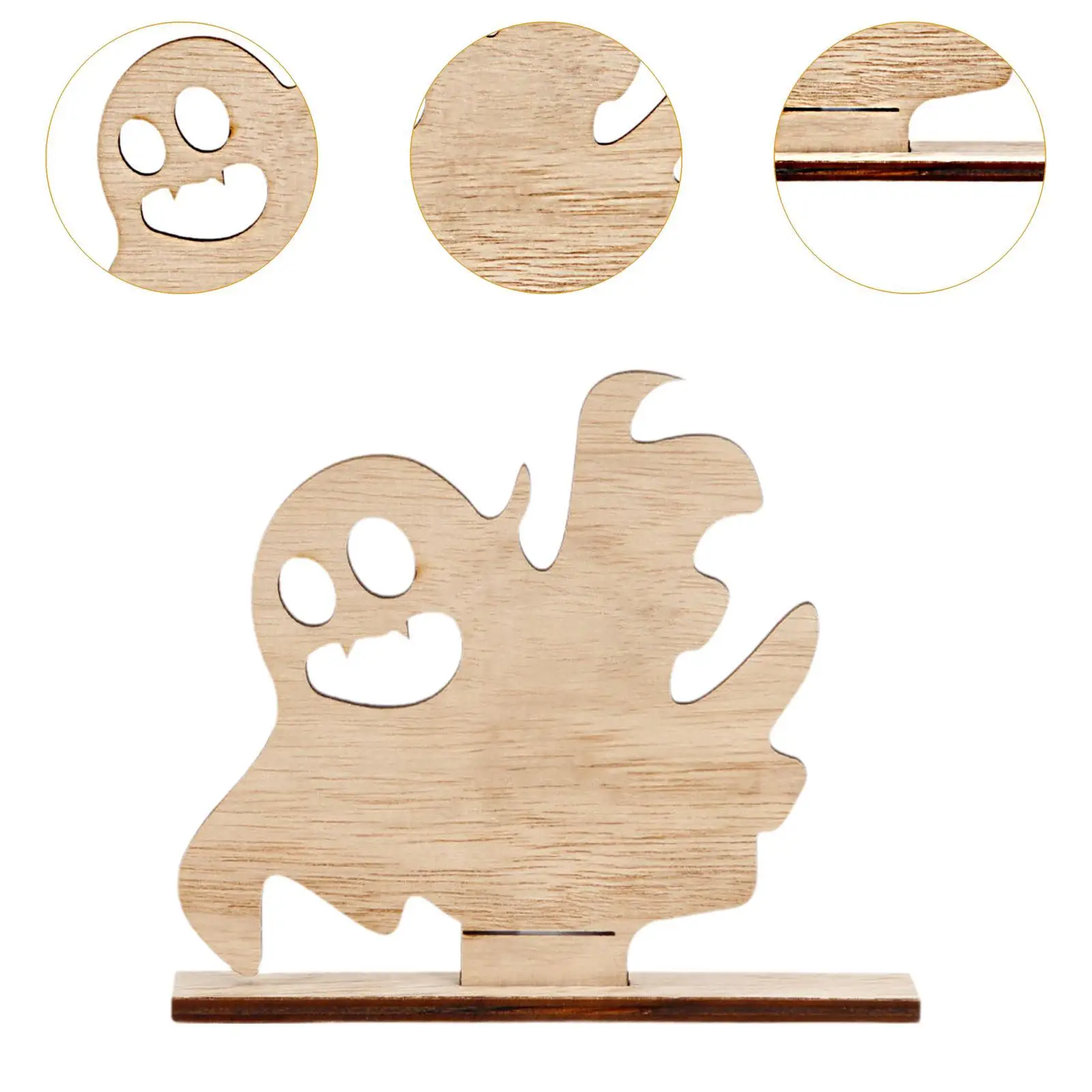 Coleção de estátuas de Halloween, arte de presente com base para decoração de casa, estatueta de madeira para inauguração de casa, quarto, mesa, escritório, lareira